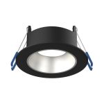 Noxion LED Spot Ares Głęboki ring Czarny - Z Inner Pierścień Srebro | Aukko 68mm - incl. GU10 Fitting