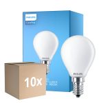 Opakowanie 10x Philips Corepro LED Lustre E14 Piłka Matowy 6.5W 806lm - 840 Zimna Biel | Zamienne 60W