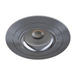 Noxion Wpuszczany Spot Logic MR16 Uchylny Błyszczący Szary | 92mm - Aukko 80mm - IP20 - W Tym GU10 Trzonek