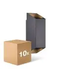 Opakowanie 10x Nordlux Nico Światło Ścienne Aluminium Czarny Up & Down | IP54 - Nadaje Się Do 2x GU10